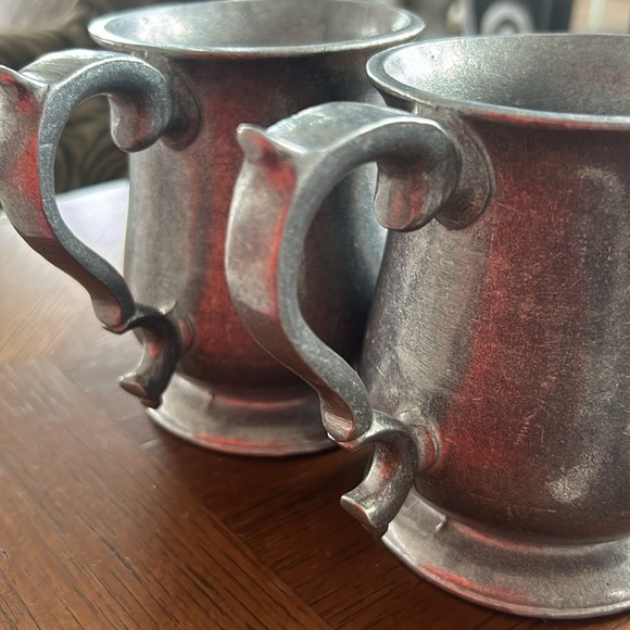 2 Antique Pewter Mugs - Vintage New - Picture 9 of 10